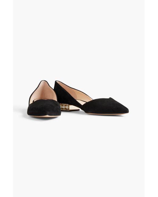 Nicholas Kirkwood Casati D'orsay Suede Point-toe Flats in Black