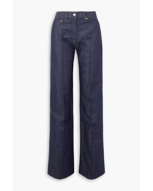 Jacquemus Blue Le Raphia Embroidered Beaded Straight-Leg Jeans