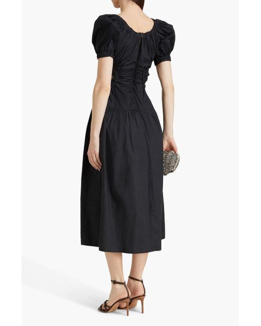 Ulla Johnson Black Golda Cutout Cotton-poplin Midi Dress