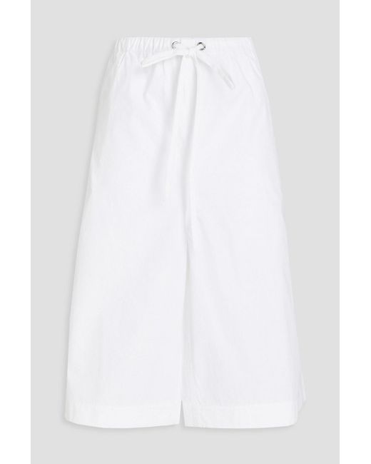 Khaite White Phina Cotton-poplin Shorts