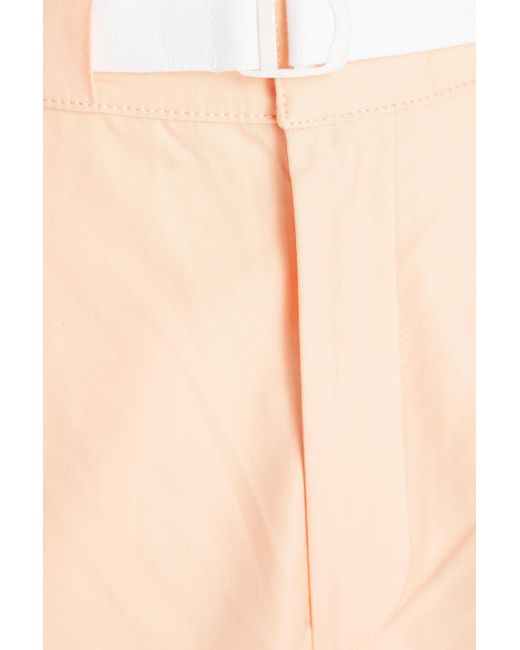 Maison Kitsuné Shorts aus baumwoll-twill mit gürtel in Orange für Herren