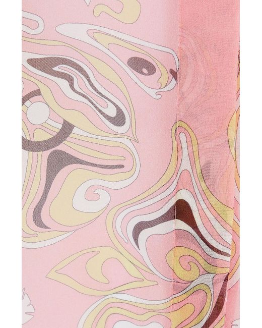 Emilio Pucci Pink Printed Silk-chiffon Blouse