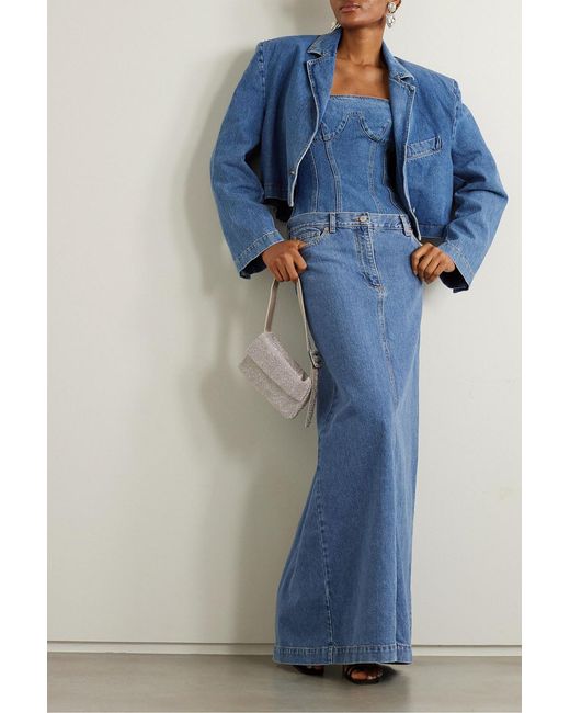 Magda Butrym Blue Denim Maxi Skirt