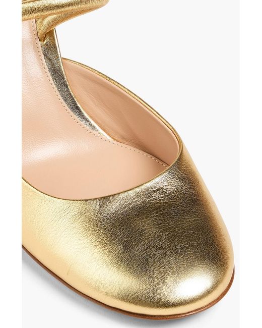 Gianvito Rossi Metallic Tivoli Leather Mules