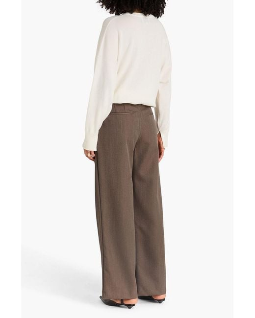 Loulou de Saison Brown Tara Wool-Blend Straight-Leg Pants