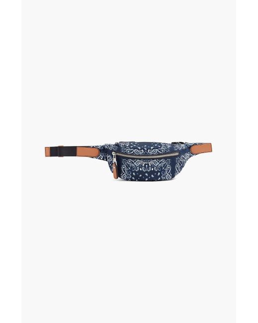 Michael Kors Blue Faux Leather-trimmed Paisley-print Twill Belt Bag for men