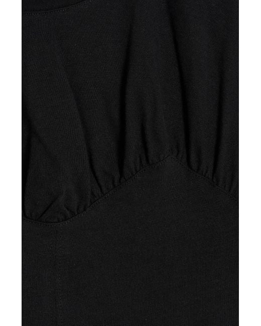 Isabel Marant Black Zazie Gathered Cotton-Jersey T-Shirt