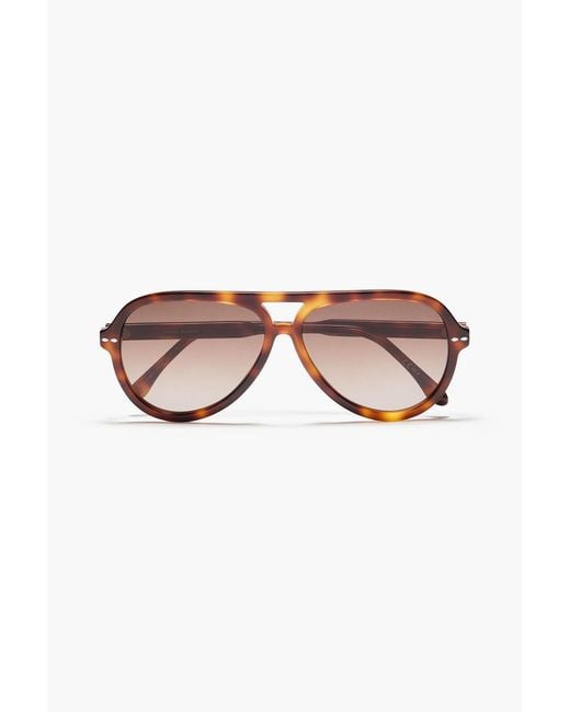 Isabel Marant Brown Aviator-style Tortoiseshell-print Acetate Sunglasses