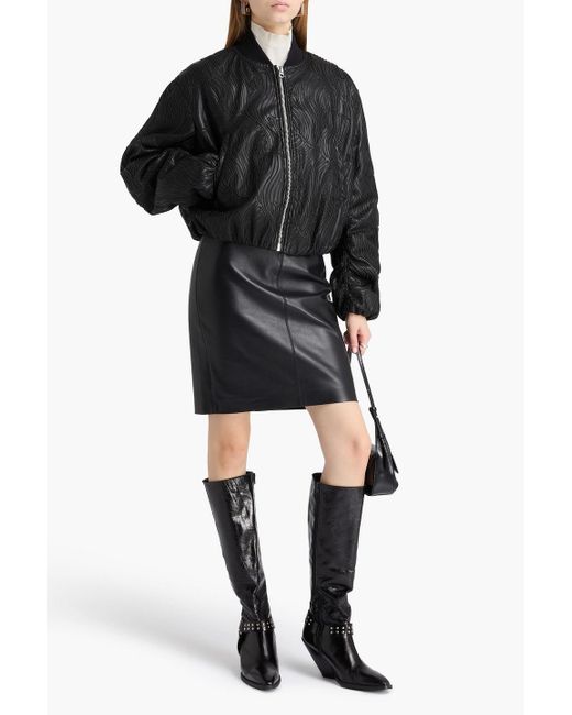 Rag & Bone Black Jemma Embroidered Bomber Jacket