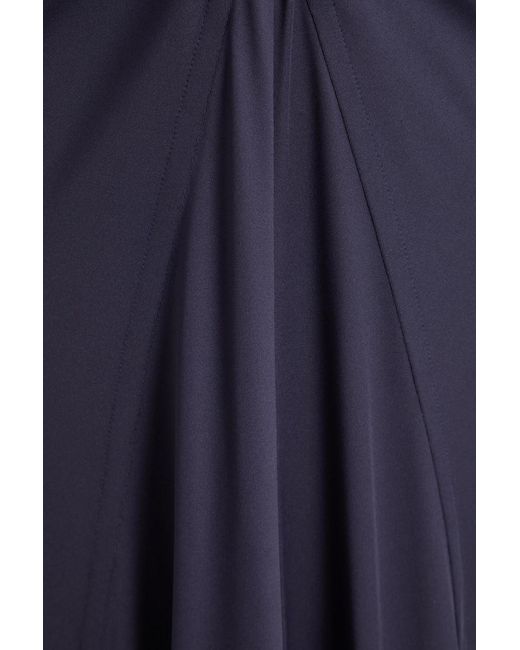 Victoria Beckham Blue Draped Stretch-Jersey Maxi Dress