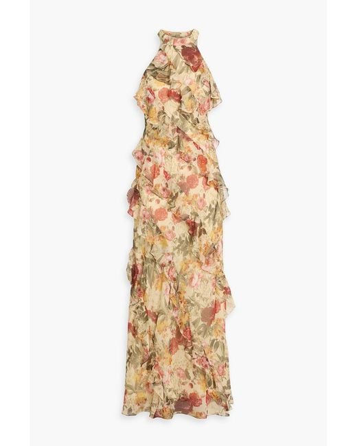 mikael aghal ruffled chiffon dress Mikael Aghal Ruffled floral-print chiffon dress - Women - color Dresses