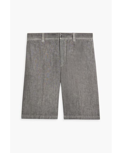120% Lino Gray Linen Shorts for men