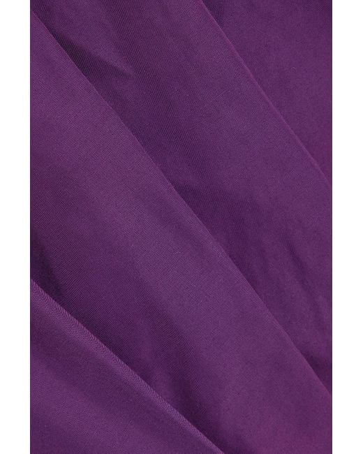 Marchesa Purple One-Shoulder Draped Taffeta Gown