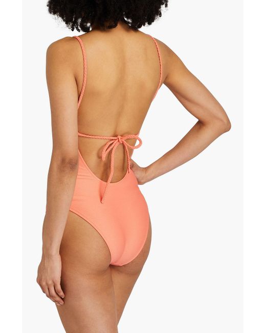 Heidi Klein Orange Portofino Stretch-piqué Swimsuit