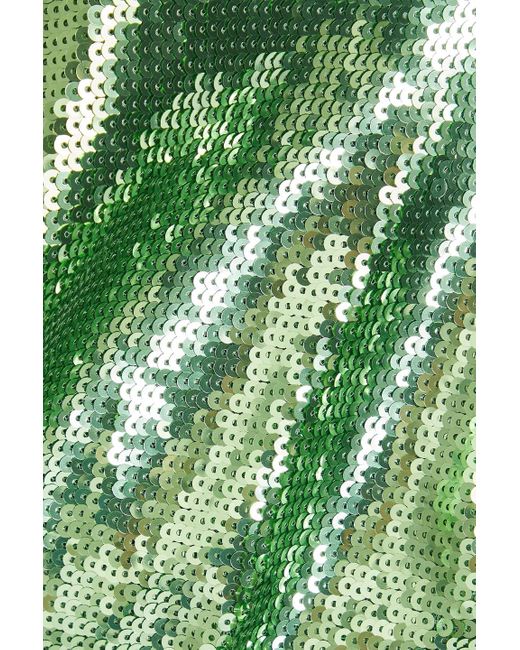 Maje Green Cutout sequined tulle mini dress
