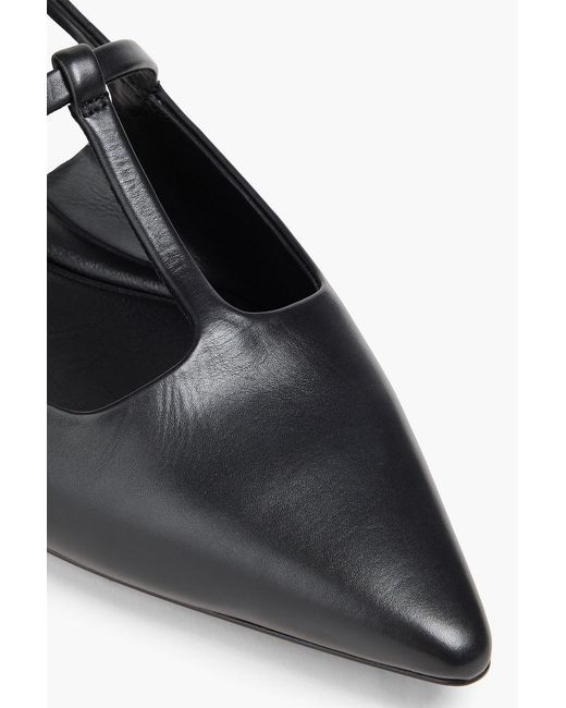Vince Black Iliana Leather Point-Toe Flats