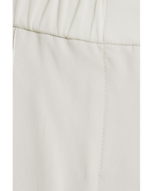 Brunello Cucinelli White Bead-embellished Crepe Shorts
