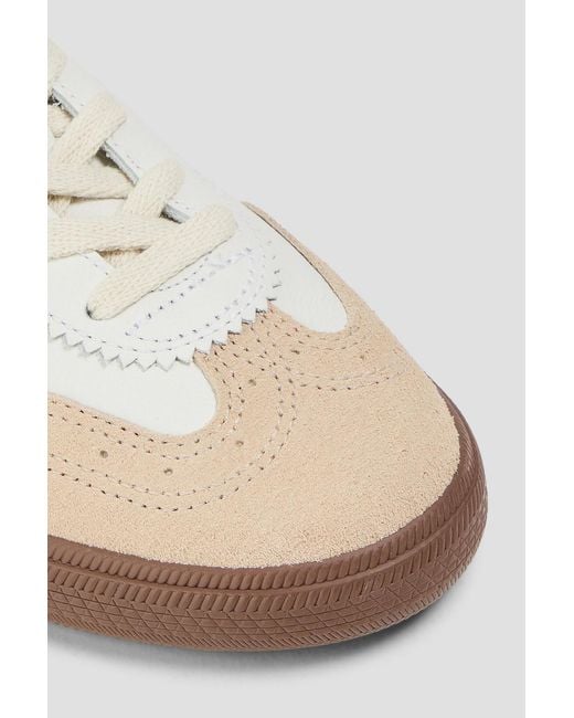 Veja White Volley Leather And Suede Sneakers