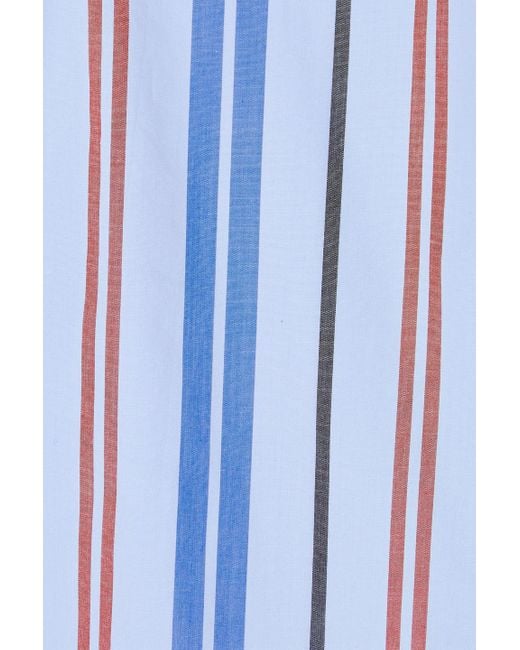 Ganni Blue Striped Cotton-poplin Top