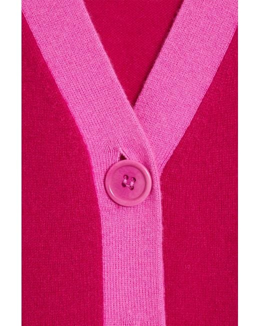 Chinti & Parker Pink Merino Wool And Cashmere-blend Cardigan