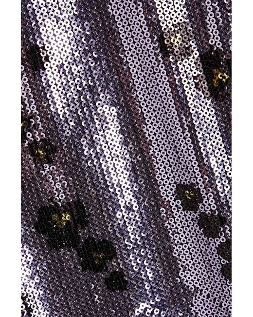 Philosophy Di Lorenzo Serafini Purple Leopard-print Sequined Tulle Midi Skirt