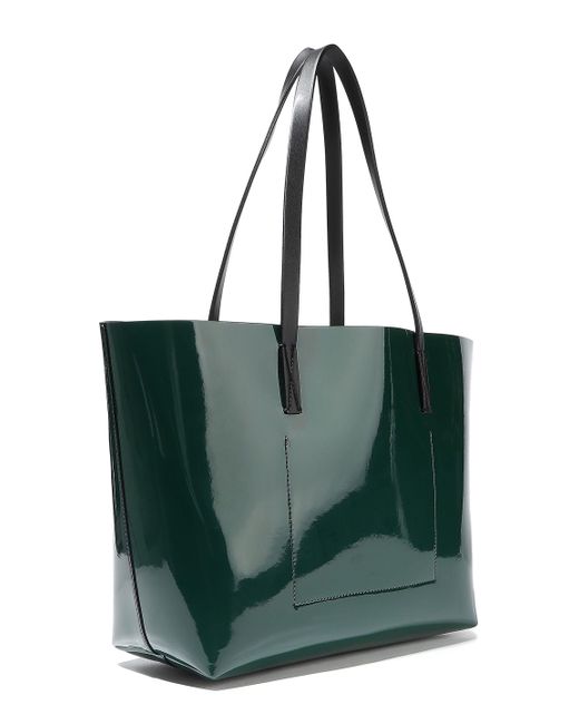 Marni Faux Patent-leather Tote Emerald in Green | Lyst