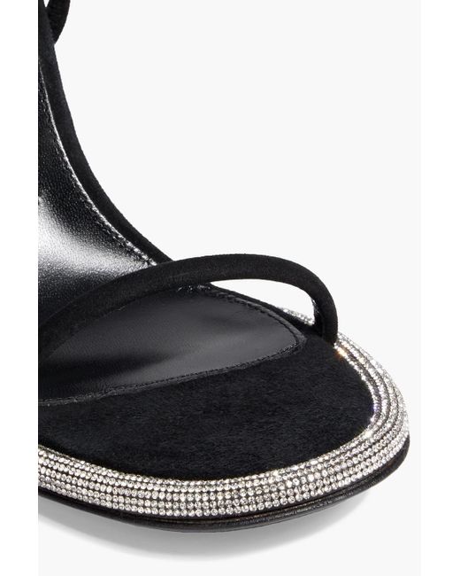 Sergio Rossi Black Sr Bijoux Crystal-embellished Suede Sandals
