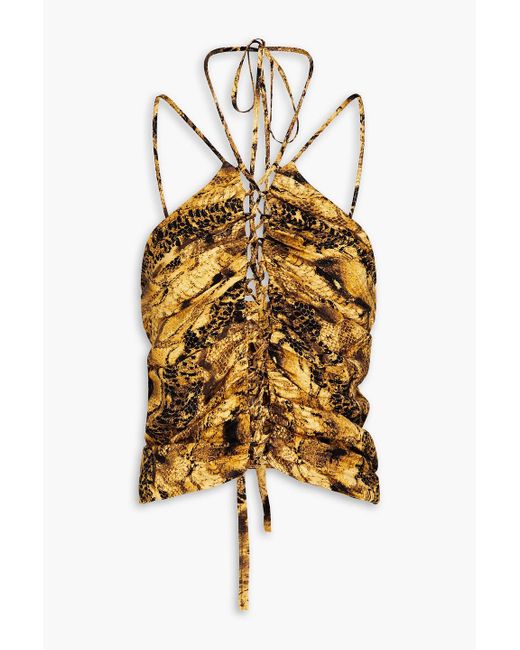 Matériel Metallic Cropped oberteil aus jacquard mit schlangenprint