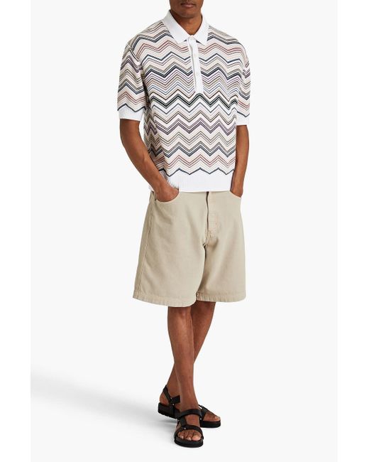 Missoni Gray Striped Cotton-blend Polo Shirt for men