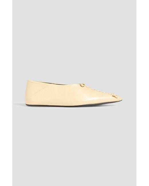 Jil Sander Natural Leather Point-Toe Flats
