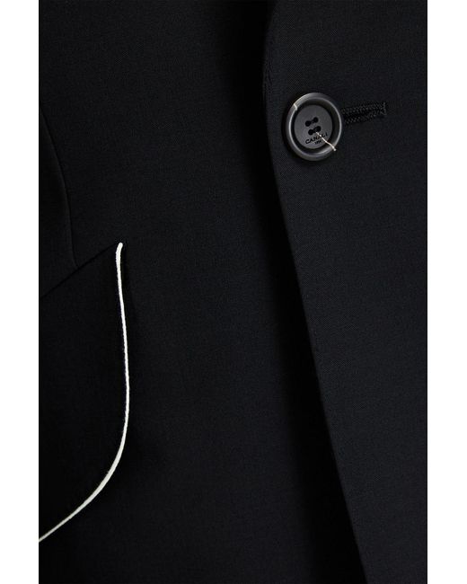 Canali Black Cotton And Modal-blend Blazer for men