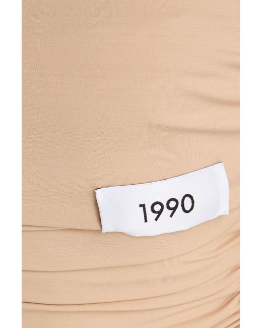 Dolce & Gabbana Natural Appliquéd Draped Jersey Midi Dress