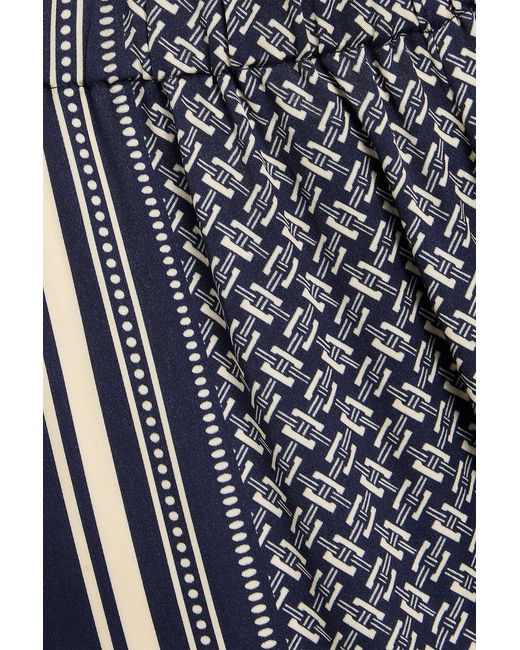 Rag & Bone Blue Printed Satin Wide-Leg Pants