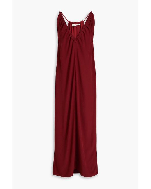 BITE STUDIOS Red Theros Ruched Crepe Midi Dress