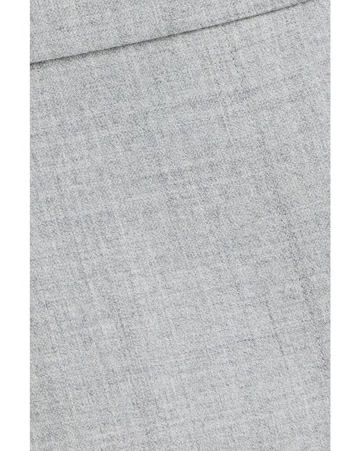 Theory Gray Treeca Cropped Wool-flannel Tapered Pants