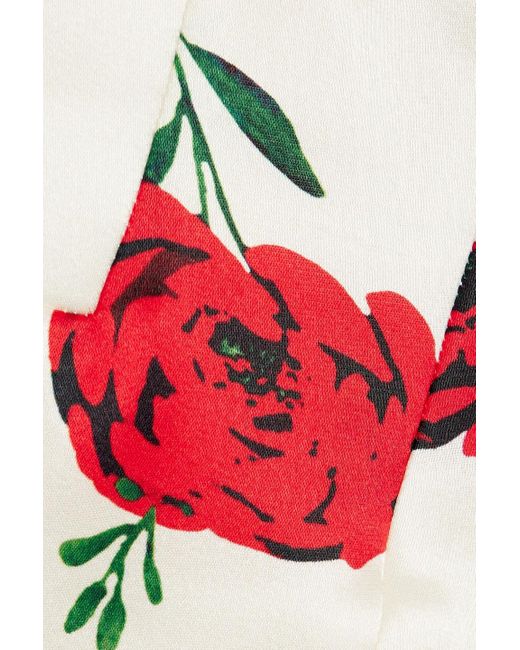 Nicholas White Elle Floral-print Satin-crepe Top