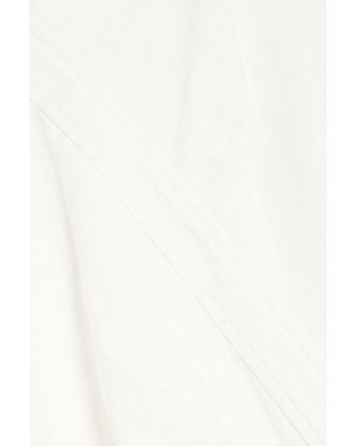 Jonathan Simkhai White Monrow Cold-shoulder Wrap-effect Linen-blend Mini Dress