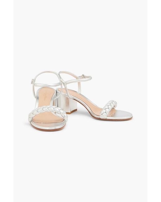 Gianvito Rossi White Cruz 60 Braided Leather Sandals
