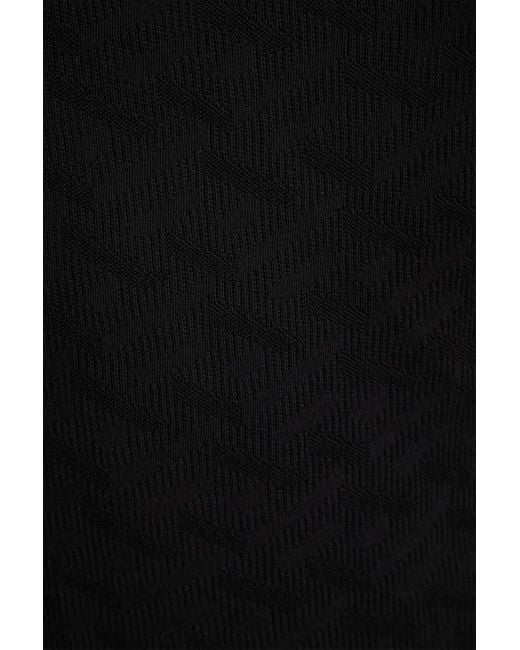 Versace Black Embellished Jacquard-knit Mini Dress