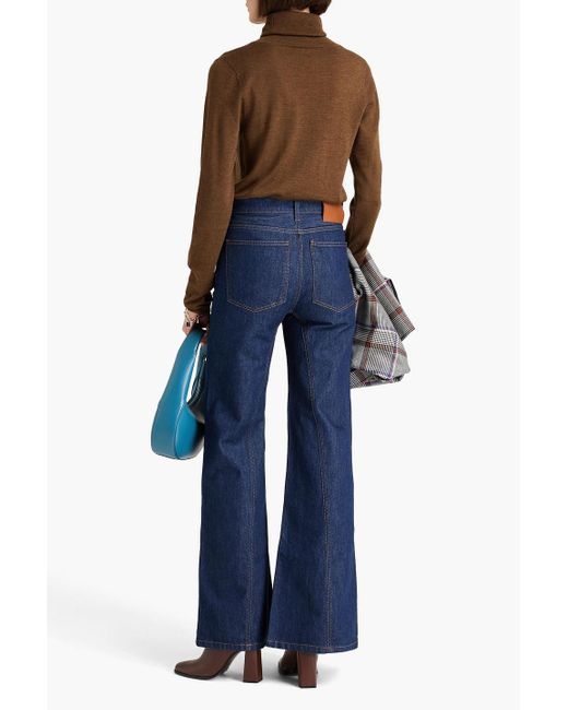 Victoria Beckham Blue Mid-rise Flared Jeans