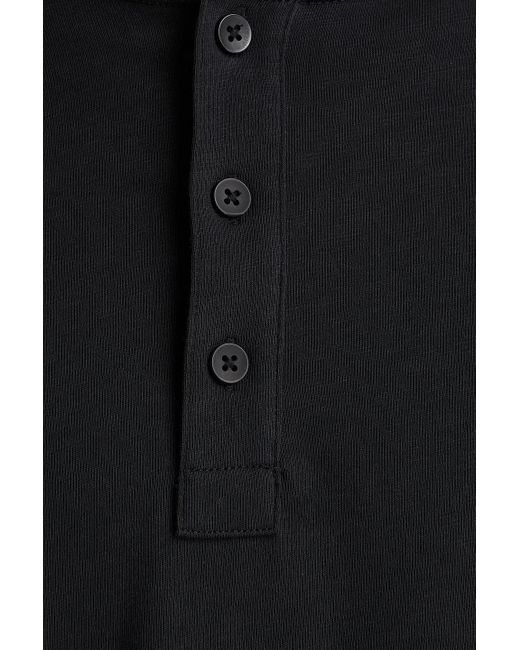 Rag & Bone Black Cotton-Jersey Henley T-Shirt for men