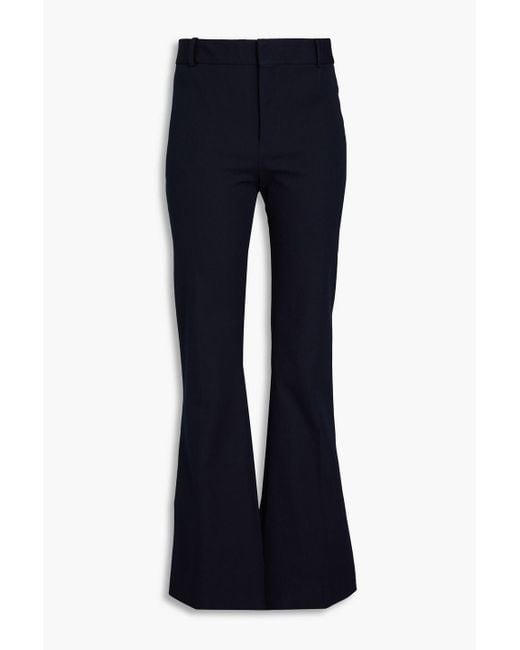 FRAME Blue Le High Flare Stretch-cotton Flared Pants