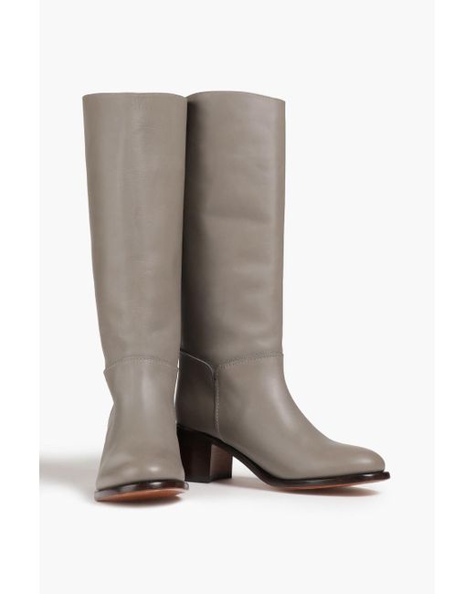 A.P.C. Iris Leather Knee Boots in Brown | Lyst Canada
