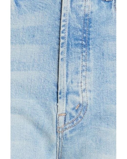 Mother Blue The Curbside Skimp Faded High-rise Tapered Jeans