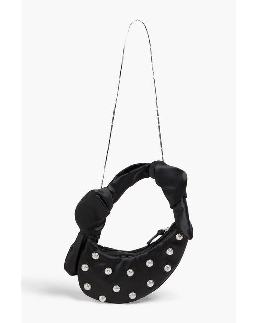 Stine Goya Black Embellished Satin Shoulder Bag
