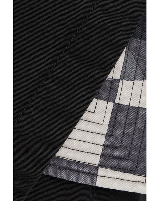 Emilio Pucci Black Cotton-Twill Mini Wrap Skirt