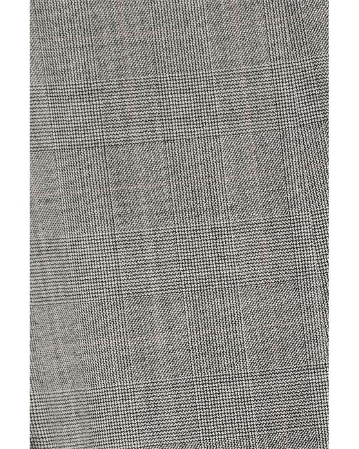 McQueen Gray Checked Wool Tapered Pants