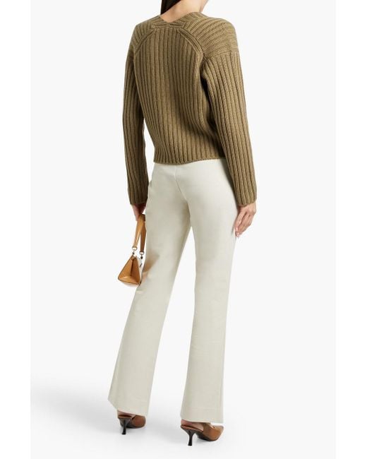 Vince White Crepe Bootcut Pants