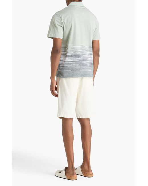 Missoni Gray Cotton And Linen-Blend Polo Shirt for men