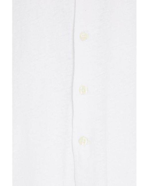Frescobol Carioca White Cotton And Linen-Blend Jersey Shirt for men